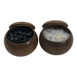 ΣΣ  囲碁 碁石 メノウ 瑪瑙碁石 碁笥 セット Bランク