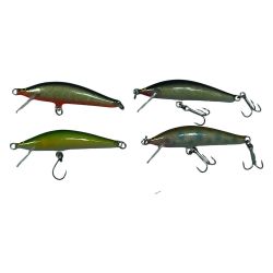 ΣΣ SAURUS ザウルス ルアー ミノー バルサ50 ブラウニー 4個まとめ Bランク