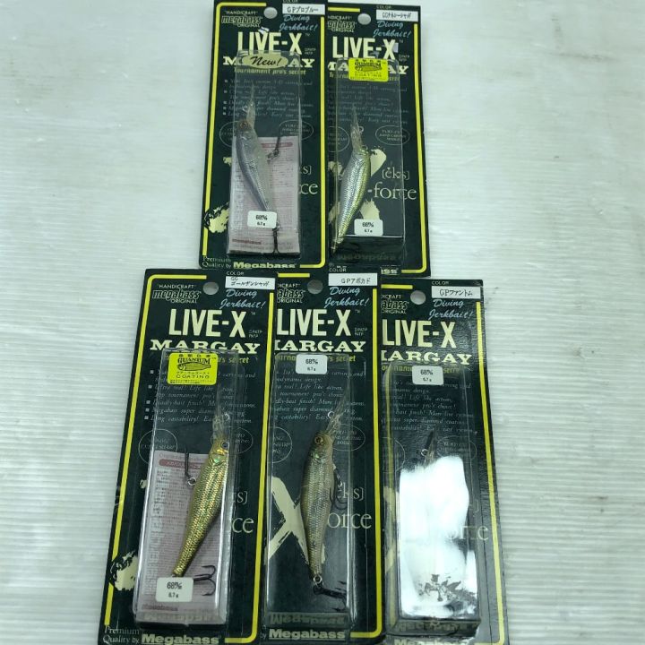 釣り具、メガバスルアー　２　中古 Megabass メガバス ルアー ライブX MARGAY 5個まとめ - 中古釣り