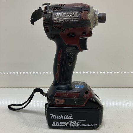 ЗЗ MAKITA マキタ 18v インパクトドライバ バッテリーx1 充電器 ケース付 TD171D レッド