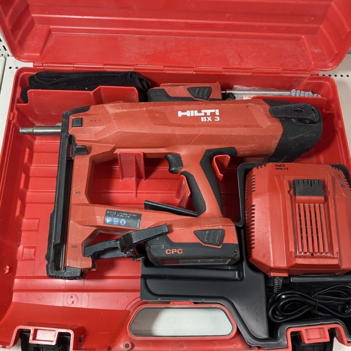 ЗЗ Hilti ヒルティ 21.6v 充電式コンクリート鋲打機 バッテリーx2 充電器 ケース付 BX3 オレンジ｜中古｜なんでもリサイクルビッグバン