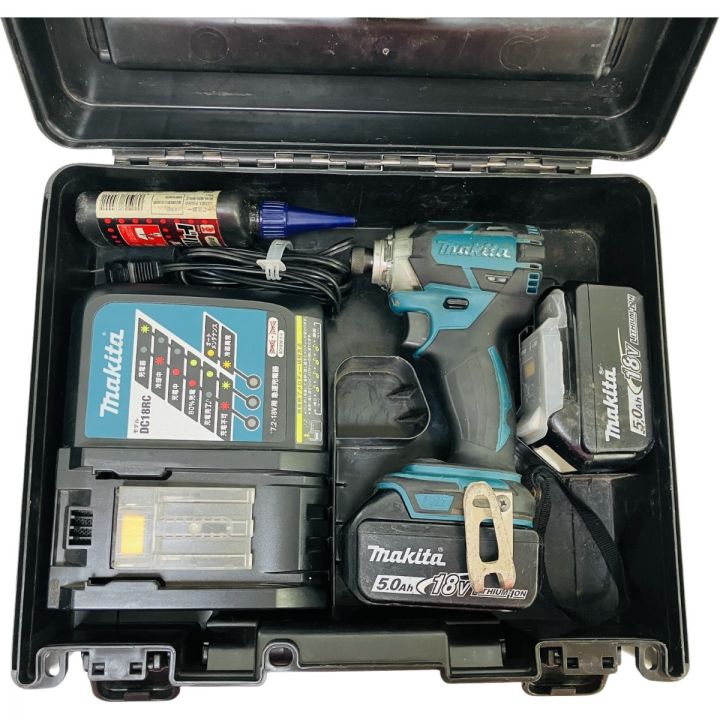 ЗЗ MAKITA マキタ (2) 18v インパクトドライバ バッテリーx2 充電器 ケース付 TD148D  ブルー｜中古｜なんでもリサイクルビッグバン