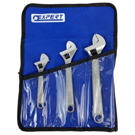 ЗЗ EXPERT モンキーレンチ 3個セット ケース付 ETR30109 E187470 E187368 E187366 ブルー