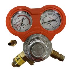 ЗЗ ASAHI YODANKI AC2 2.5Mpa レギュレータ アセチレン用圧力調整器 箱 取説付 (2) B6704 オレンジ Sランク