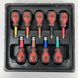 ЗЗ MAC TOOLS マック ショートナットドライバー９本組 トレー付 SND95837 Bランク