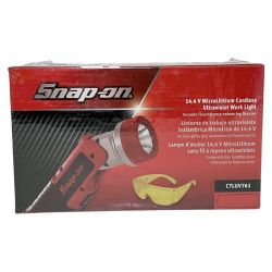 ЗЗ Snap-on スナップオン 14.4V UVワークライト 保護メガネ 箱付 CTLUV761 レッド Sランク