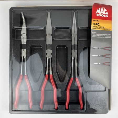ЗЗ MAC TOOLS マック ダブルジョイント ロングリーチ プライヤーセット 3本 ケース付 PS313DJ レッド