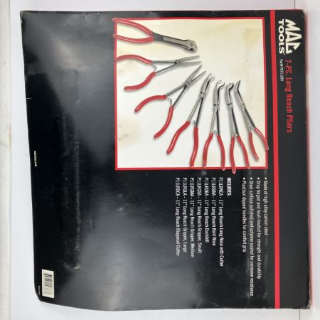 ЗЗ MAC TOOLS マック ロングリーチプライヤー 7本 ケース付 PS711LRA レッド