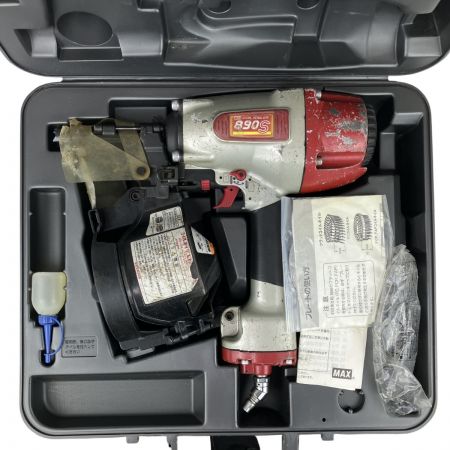 ЗЗ MAX マックス 90mm 常圧 エア釘打ち機 取説 ケース付 CN-890S レッド