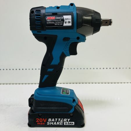 ЗЗ OUBAO 差込角12.7mm 最大280Nm 20v インパクトレンチ バッテリーx2 充電器 ケース付 OB801B ブルー