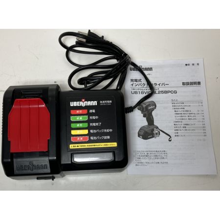 ЗЗ UBERMANN 18V インパクトドライバ 充電器 バッテリー×2 ケース UB18VIDBLBFS レッド