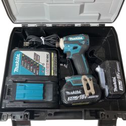 ЗЗ MAKITA マキタ 18v 充電式インパクトドライバ バッテリーx2 充電器 ケース付 TD172D ブルー Cランク