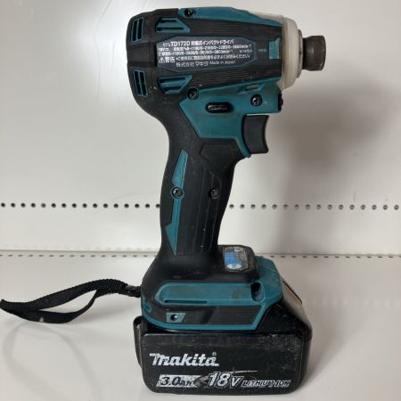 ЗЗ MAKITA マキタ 18v 充電式インパクトドライバ バッテリーx2 充電器 ケース付 TD172D ブルー