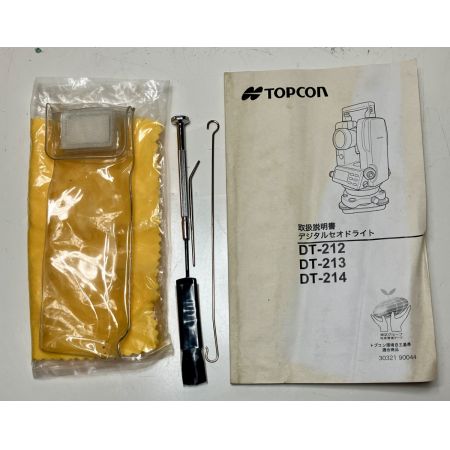 ЗЗ TOPCON 単三電池3本 デジタルセオドライト 取説・ケース付　※校正歴不明 DT-214 イエロー