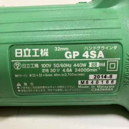 ЗЗ HITACHI 日立 100V 32mm ハンドグラインダ 本体のみ GP4SA グリーン