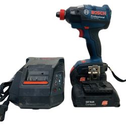 ЗЗ BOSCH ボッシュ 18v インパクトドライバ バッテリーx2 充電器付 GDX18V-EC ネイビー Cランク
