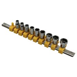 ЗЗ Snap-on スナップオン 差込角1/4inc 5.5-13mm ソケットセット 9個セット ホルダー付 シルバー Bランク