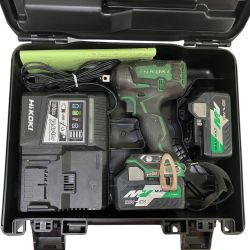 ЗЗ HiKOKI ハイコーキ 36v インパクトレンチ バッテリーx２ 充電器 ケース付 WR36DC グリーン Cランク
