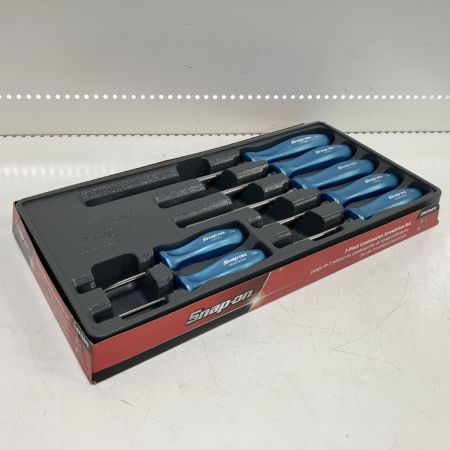 ЗЗ Snap-on スナップオン コンビネーションスクリュードライバーセット 7本セット トレー付 SDDX70APB スカイブルー