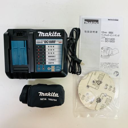 ЗЗ MAKITA マキタ 18v 125mm 充電式ランダムオービットサンダ  充電器 箱 取説付 BO180D ブルー