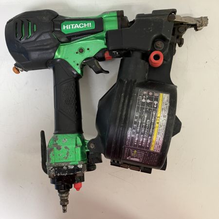 ЗЗ HITACHI 日立 65mm 高圧 エア釘打ち機 ケース付 NV65HR グリーン×ブラック