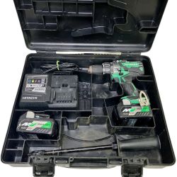 ЗЗ HITACHI 日立 36V 13mm ドライバドリル バッテリー×2 充電器 ハンドル ケース付 DS36DA グリーン×ブラック Cランク