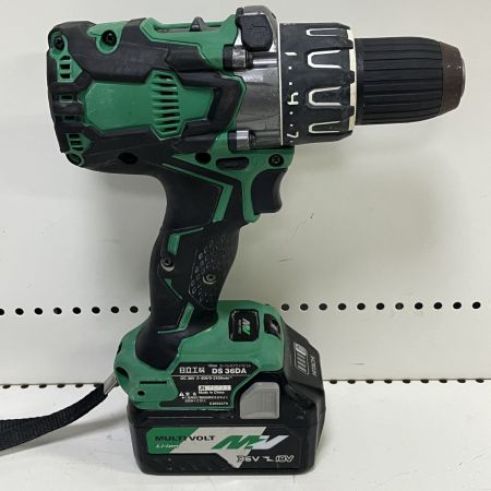 ЗЗ HITACHI 日立 36V 13mm ドライバドリル バッテリー×2 充電器 ハンドル ケース付 DS36DA グリーン×ブラック