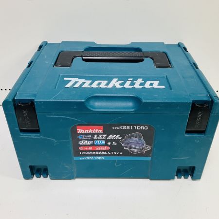 ЗЗ MAKITA マキタ 18V 125mm 防じん丸のこ バッテリー×1 取説 平行定規 ケース付 KS511D ブルー