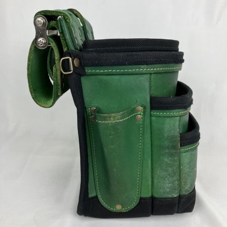 ЗЗ KNICKS 総ヌメ革使用3段腰袋 バリスティック補強仕上げ インナーケース付き KNB-301DDX NX-BA-01 グリーン