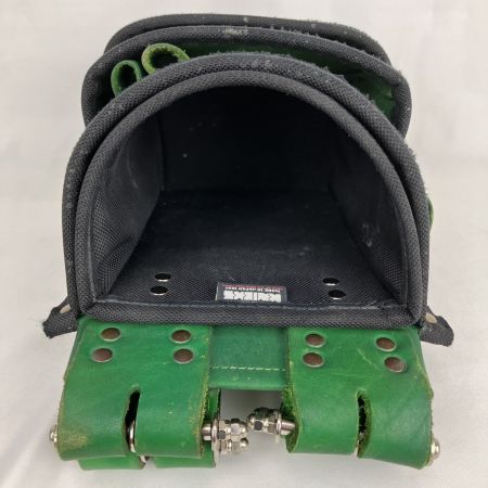 ЗЗ KNICKS 総ヌメ革使用3段腰袋 バリスティック補強仕上げ インナーケース付き KNB-301DDX NX-BA-01 グリーン