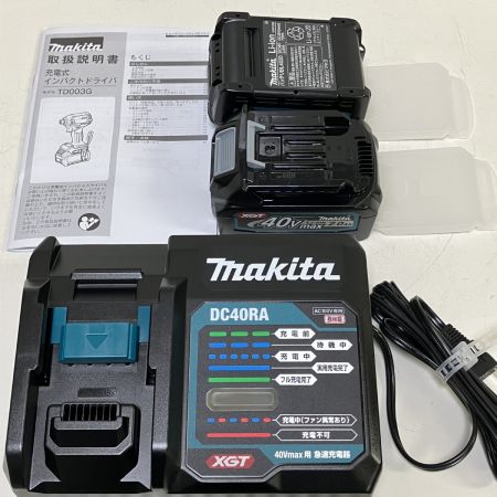ЗЗ MAKITA マキタ 40V インパクトドライバ 充電器 バッテリー×2 ケース付 TD003GRAX ブルー