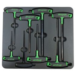 ЗЗ Snap-on スナップオン T型トルクスレンチ 7本 トレー付 ※１本欠品 AWSGT800 ブラック×グリーン Cランク