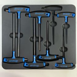 ЗЗ Snap-on スナップオン T型六角レンチ 7本 トレー付 ※1本欠品　ミリサイズ AWSGM800 A ブラック×ブルー Cランク
