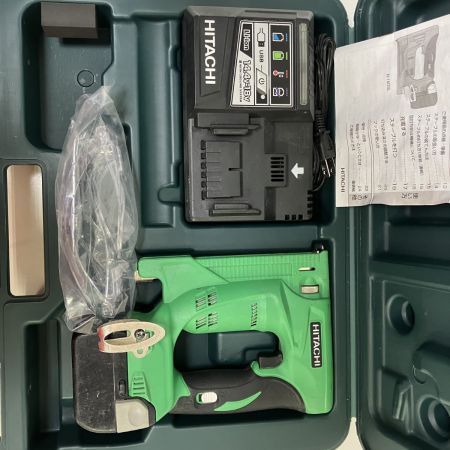 ЗЗ HITACHI 日立 14.4v 13mm 充電式タッカ バッテリーx1 充電器 ケース付 N14DSL グリーン