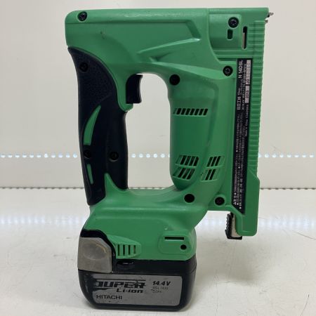 ЗЗ HITACHI 日立 14.4v 13mm 充電式タッカ バッテリーx1 充電器 ケース付 N14DSL グリーン