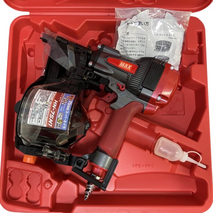 ЗЗ MAX マックス 75mm 高圧 エア釘打ち機 ケース付 HN-75N1 レッド 