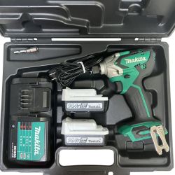ЗЗ MAKITA マキタ 14.4v インパクトドライバ バッテリーx2 充電器 ケース付 MTD001D グリーン Bランク