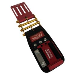 ЗЗ KNICKS 赤タグ フック付電工用プレート カラビナホルダー ベルトループ チェーン金具付き ブラック×レッド Bランク