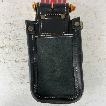 ЗЗ KNICKS 蓋付き総ヌメ革 小物腰袋 チェーン金具 ベルトループ付 KBS-201DSDXF ブラック