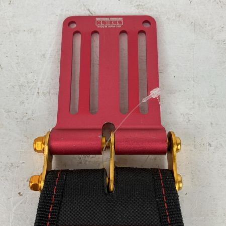 ЗЗ KNICKS 赤タグ カラビナホルダー アルミベルトループ カラビナ付き ブラック×レッド×ゴールド