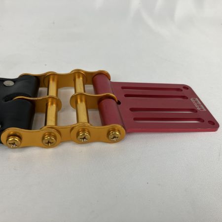 ЗЗ KNICKS 5分～1寸用 ヌメ革 ノミホルダー ベルトループ・チェーン金具付き KB-010DX ブラック×レッド×ゴールド