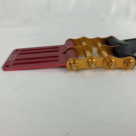 ЗЗ KNICKS 5分～1寸用 ヌメ革 ノミホルダー ベルトループ・チェーン金具付き KB-010DX ブラック×レッド×ゴールド