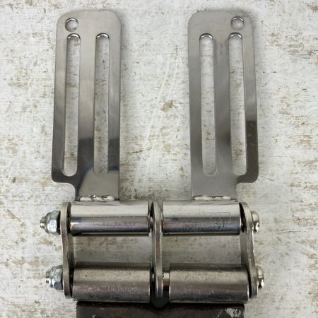 ЗЗ KNICKS 工具差し 分離タイプSUSベルトループ(SUS-15-2) チェーン金具付 本体型番不明 ブラウン×シルバー