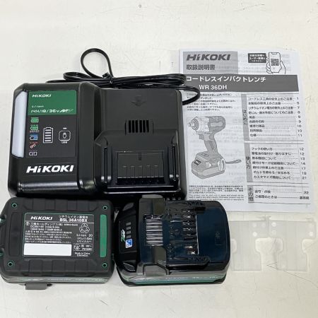 ЗЗ HiKOKI ハイコーキ 36V 充電式インパクトレンチ 充電器 バッテリー×2 ケース付 WR36DH グリーン×ブラック