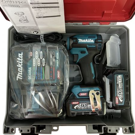 ЗЗ MAKITA マキタ 40v インパクトドライバ バッテリーx2 充電器 ケース付 TD003GRAX ブルー