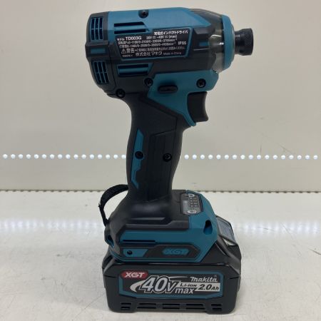 ЗЗ MAKITA マキタ 40v インパクトドライバ バッテリーx2 充電器 ケース付 TD003GRAX ブルー