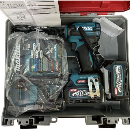 ЗЗ MAKITA マキタ (2) 40v インパクトドライバ バッテリーx2 充電器 ケース付 TD003GRAX ブルー