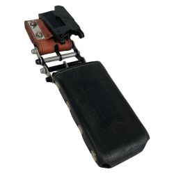 ЗЗ KNICKS 総ヌメ革鳶レベルホルダー KBS-100LDX KR-DXT ALU-3 ブラック×レッド×マットシルバー Bランク