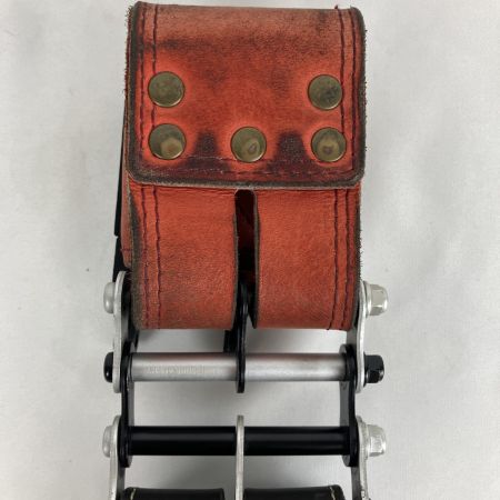 ЗЗ KNICKS 総ヌメ革鳶レベルホルダー KBS-100LDX KR-DXT ALU-3 ブラック×レッド×マットシルバー