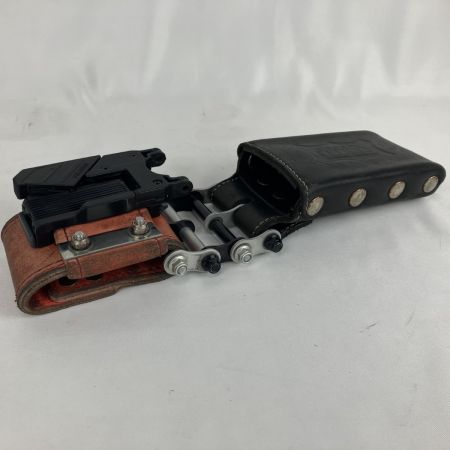 ЗЗ KNICKS 総ヌメ革鳶レベルホルダー KBS-100LDX KR-DXT ALU-3 ブラック×レッド×マットシルバー